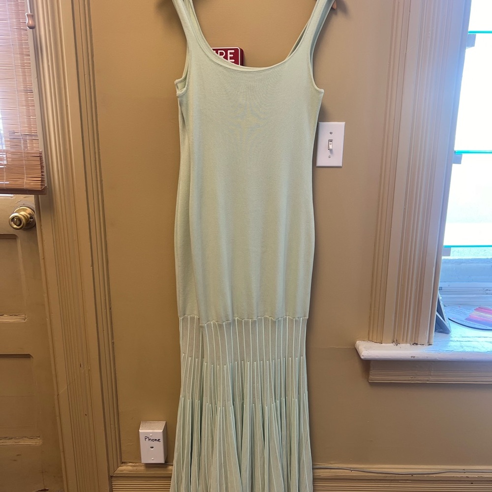 Avalon Green Pleated Sheath Maxi Dress. Perfect for summer wedding